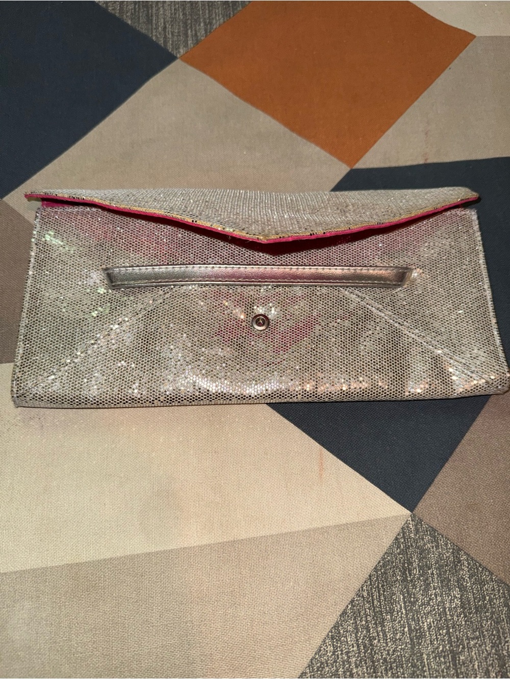 Victoria’s Secret Vintage Silver Glitter Envelope Clutch EUC - Picture 4 of 6